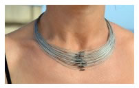 Unique handcrafted steel & silver necklace | Version Original